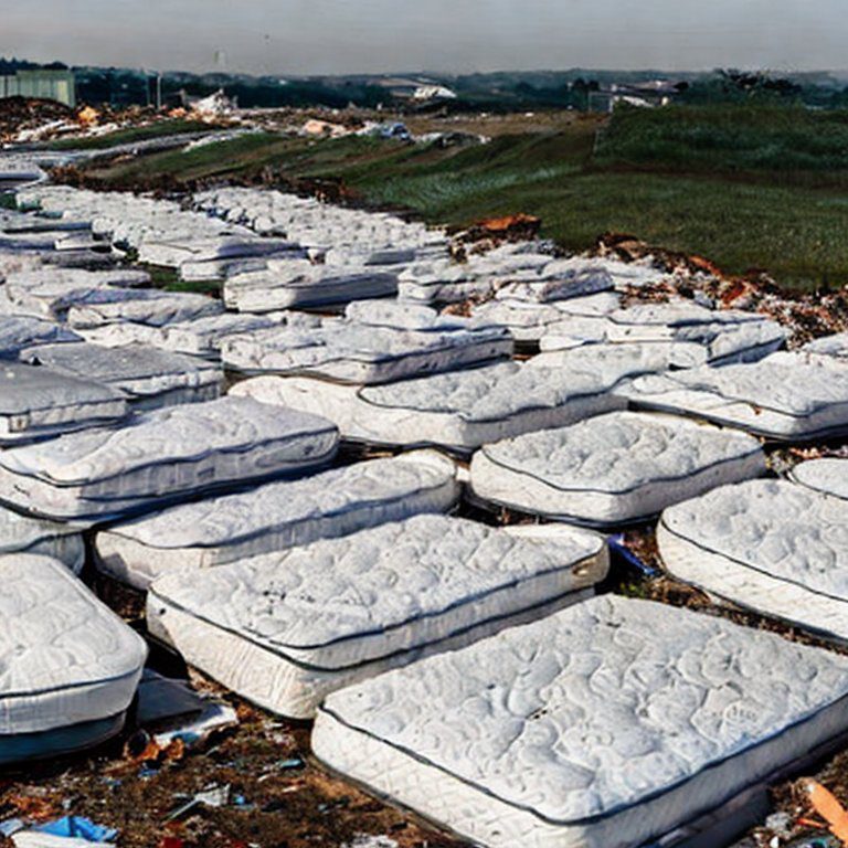 mattresses in a landfill