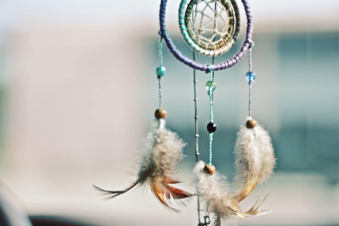 a close up of a dream catcher