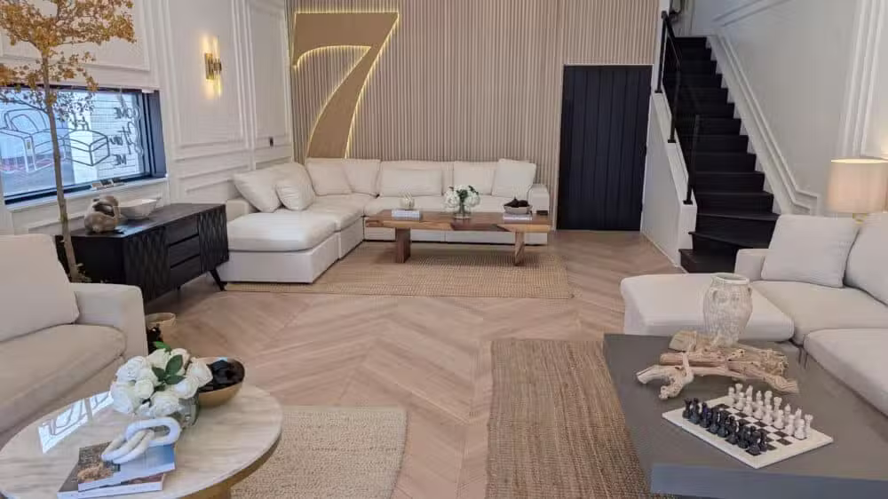 7th Avenue sectional in showroom