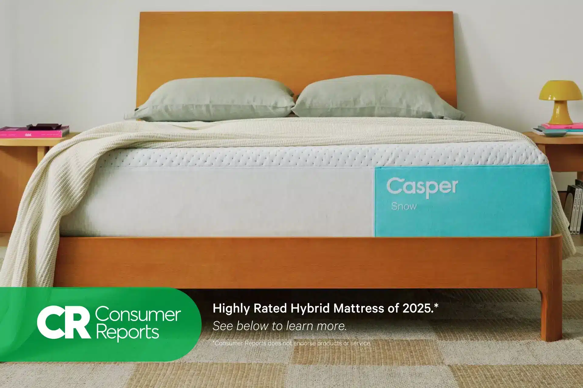 Casper mattress lineup in a bright bedroom
