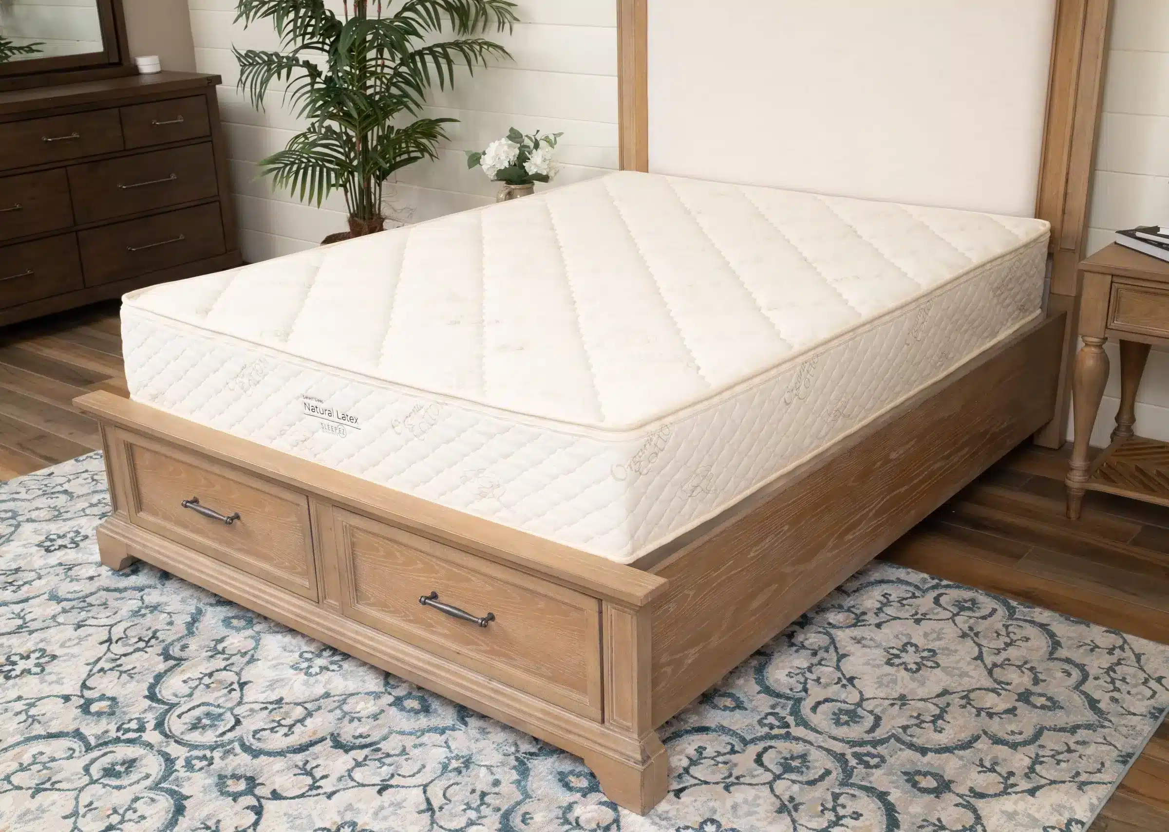 Sleep EZ mattress corner and fabric closeup