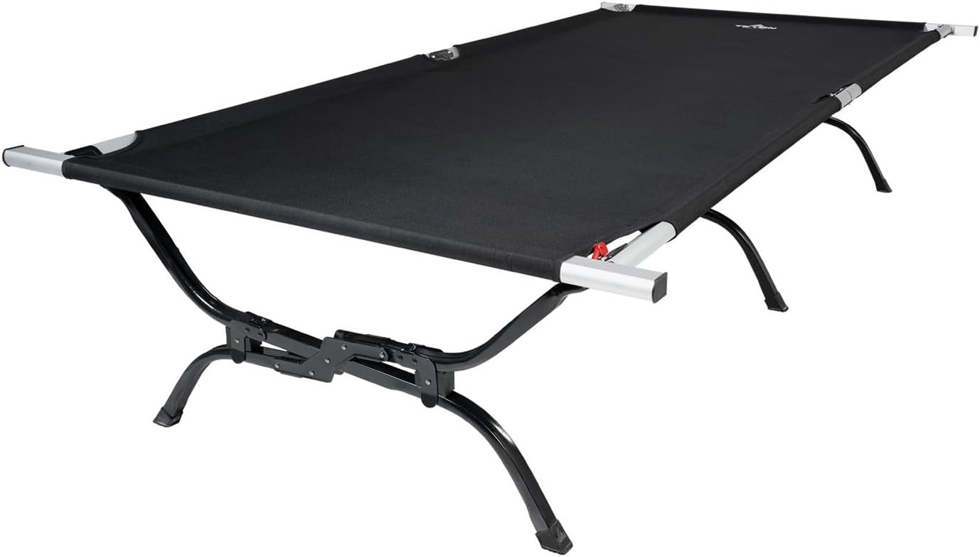 TETON Sports Outfitter XXL cot in a base camp setting