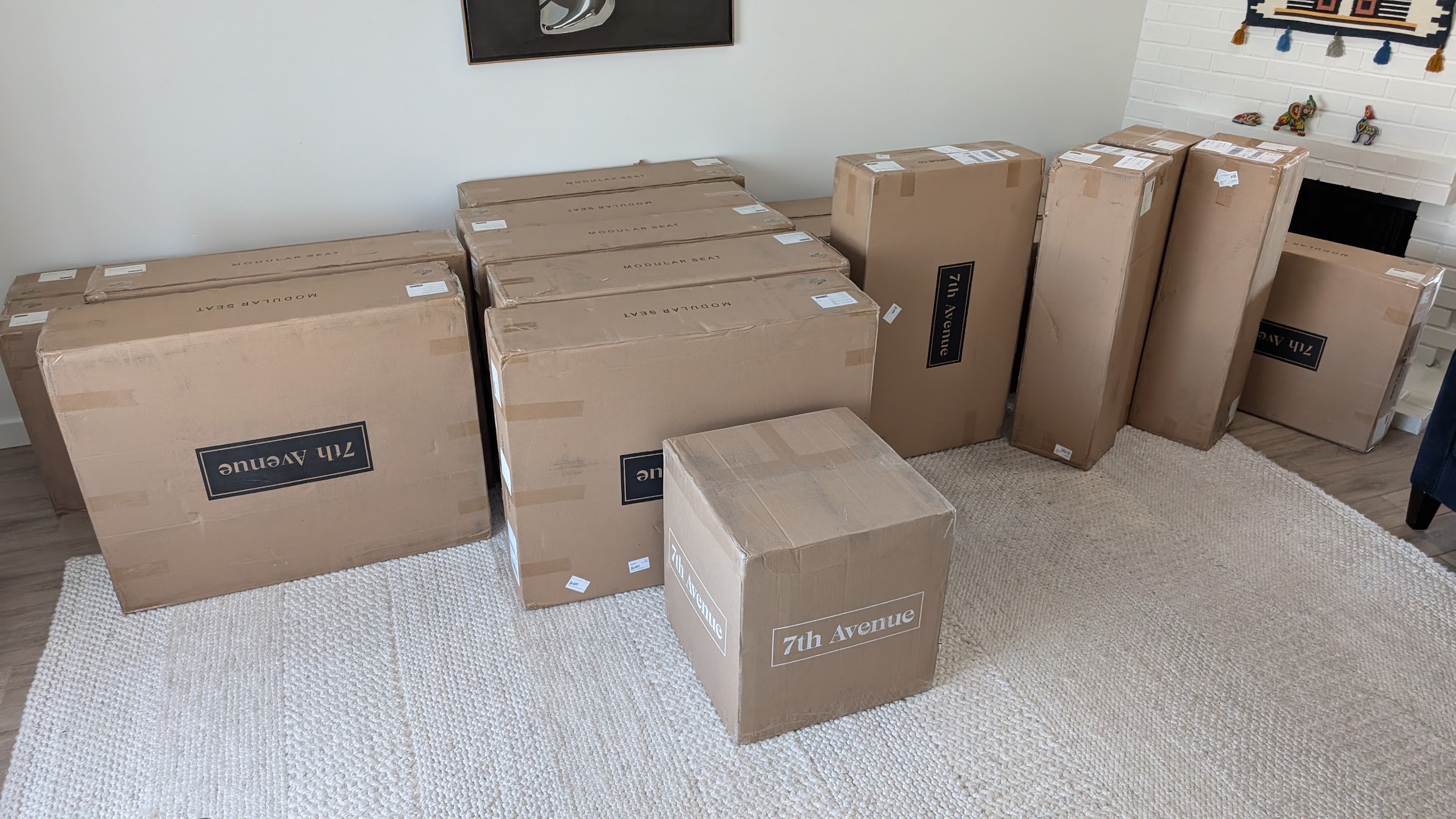 7th Avenue sofa shipping boxes