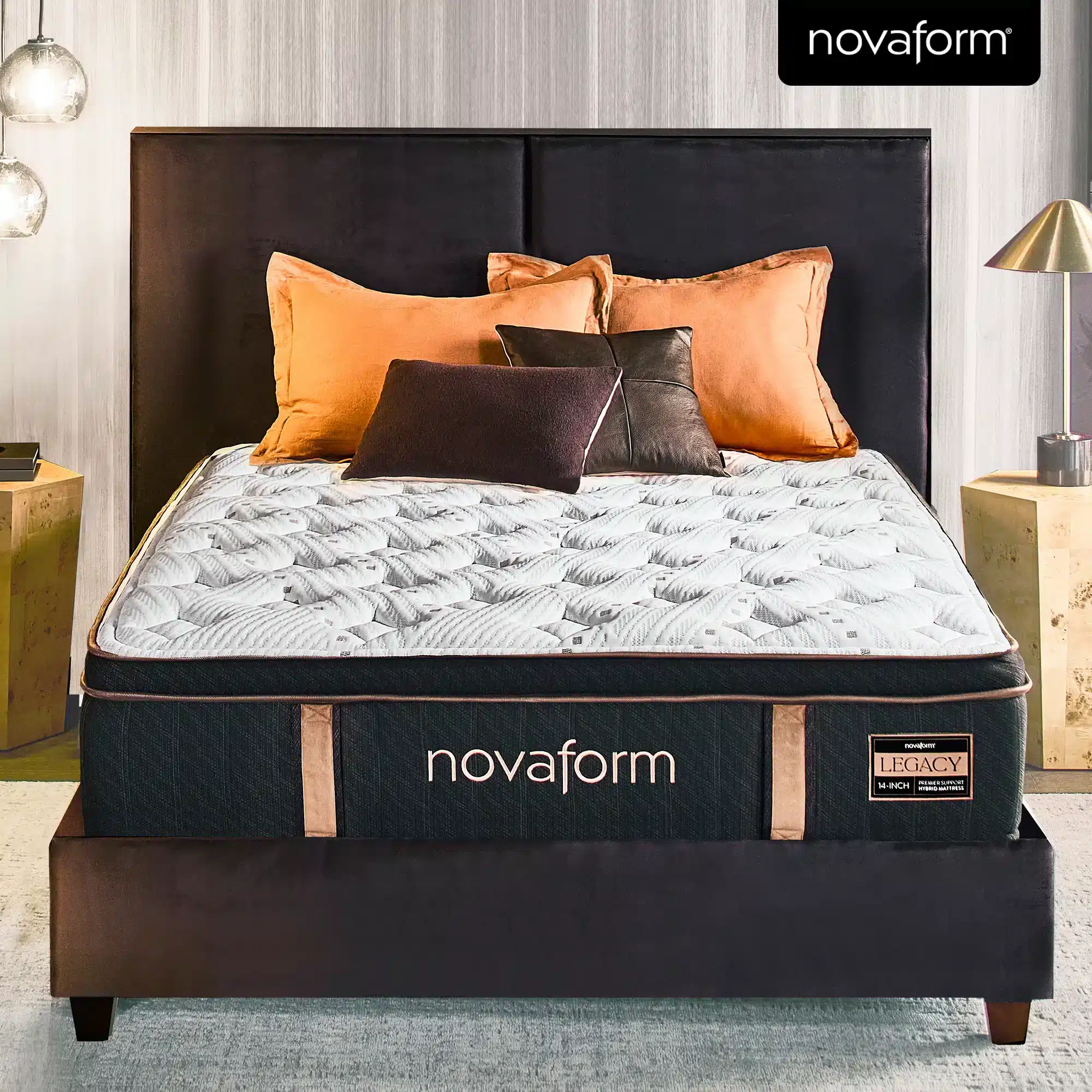 Novaform mattress with breathable cover on platform bed