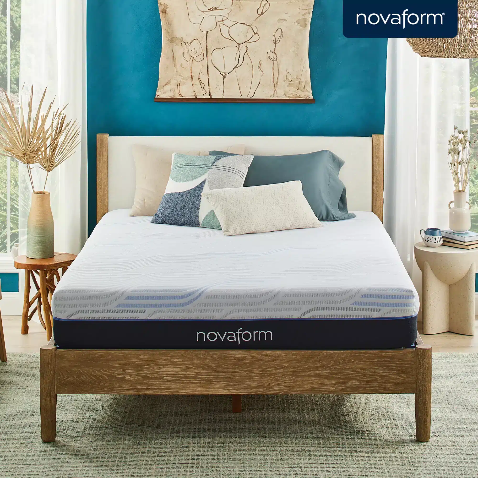 Novaform mattress showing updated foam design and cover