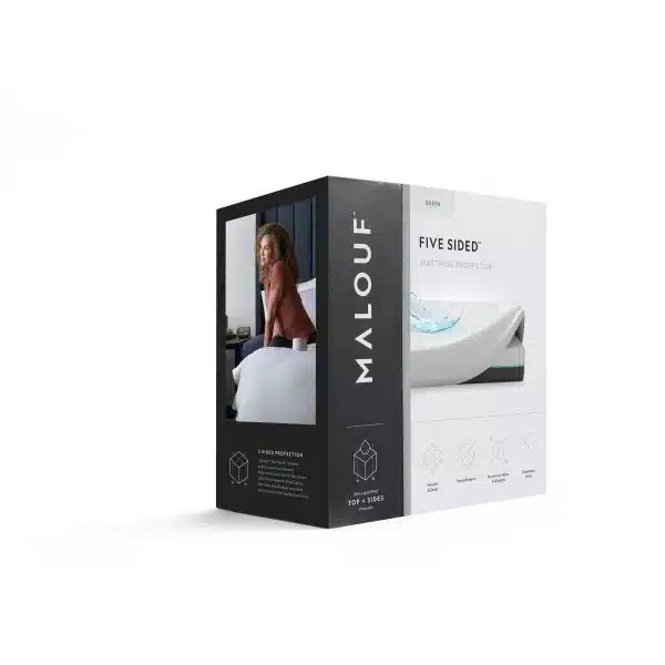 Malouf Five Sided Mattress Protector โ waterproof Tencel top with H2Pro membrane