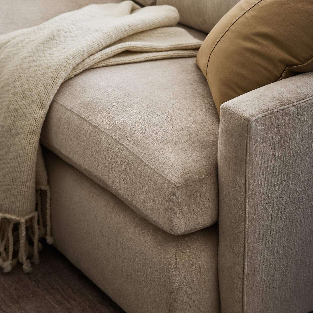 Crate and Barrel sectional living room setup
