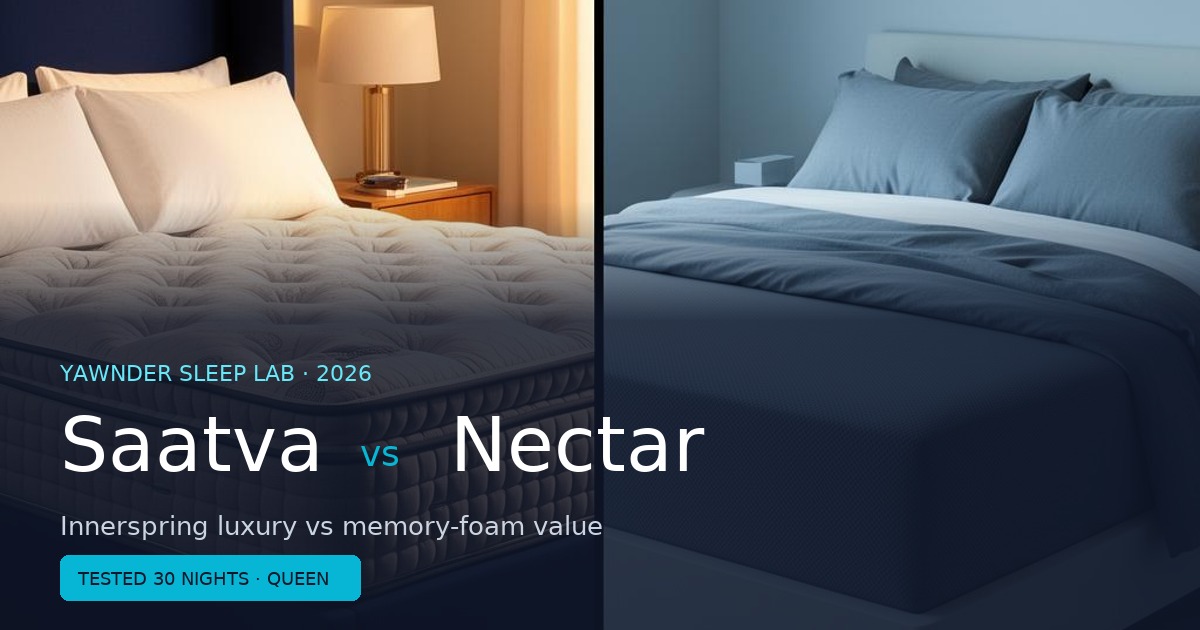 Saatva vs Nectar mattress comparison 2026 - Yawnder Sleep Lab