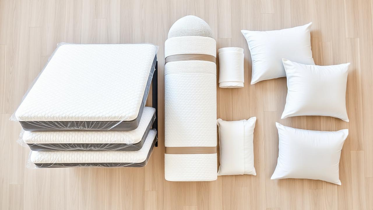 Stack of Amazon Prime Day 2026 mattress-in-a-box deliveries on a porch