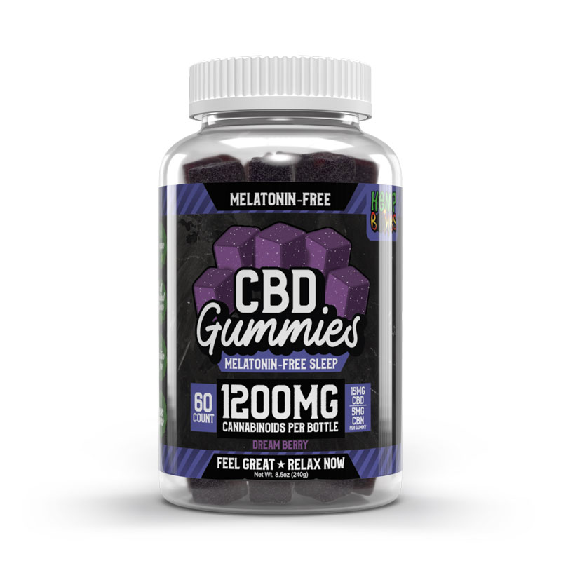 Hemp Bombs 60ct Melatonin-Free CBD Sleep Gummies bottle