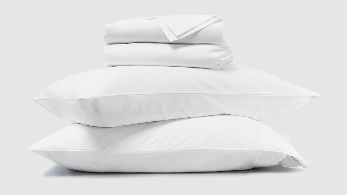 Saatva percale sheet set