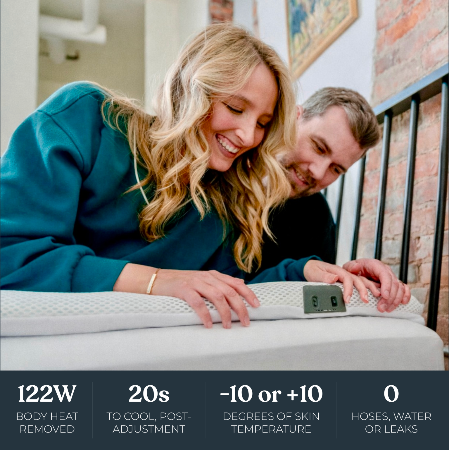 Perfectly Snug Smart Topper dual-zone cooling diagram for couples