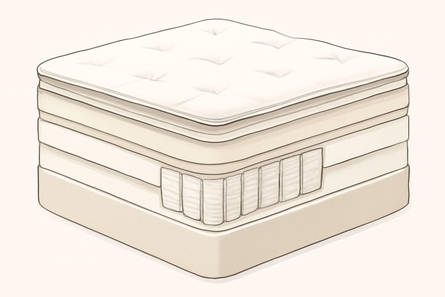 Best Cooling Mattress for San Diego Summer (Coastal & Inland) — construction cross-section