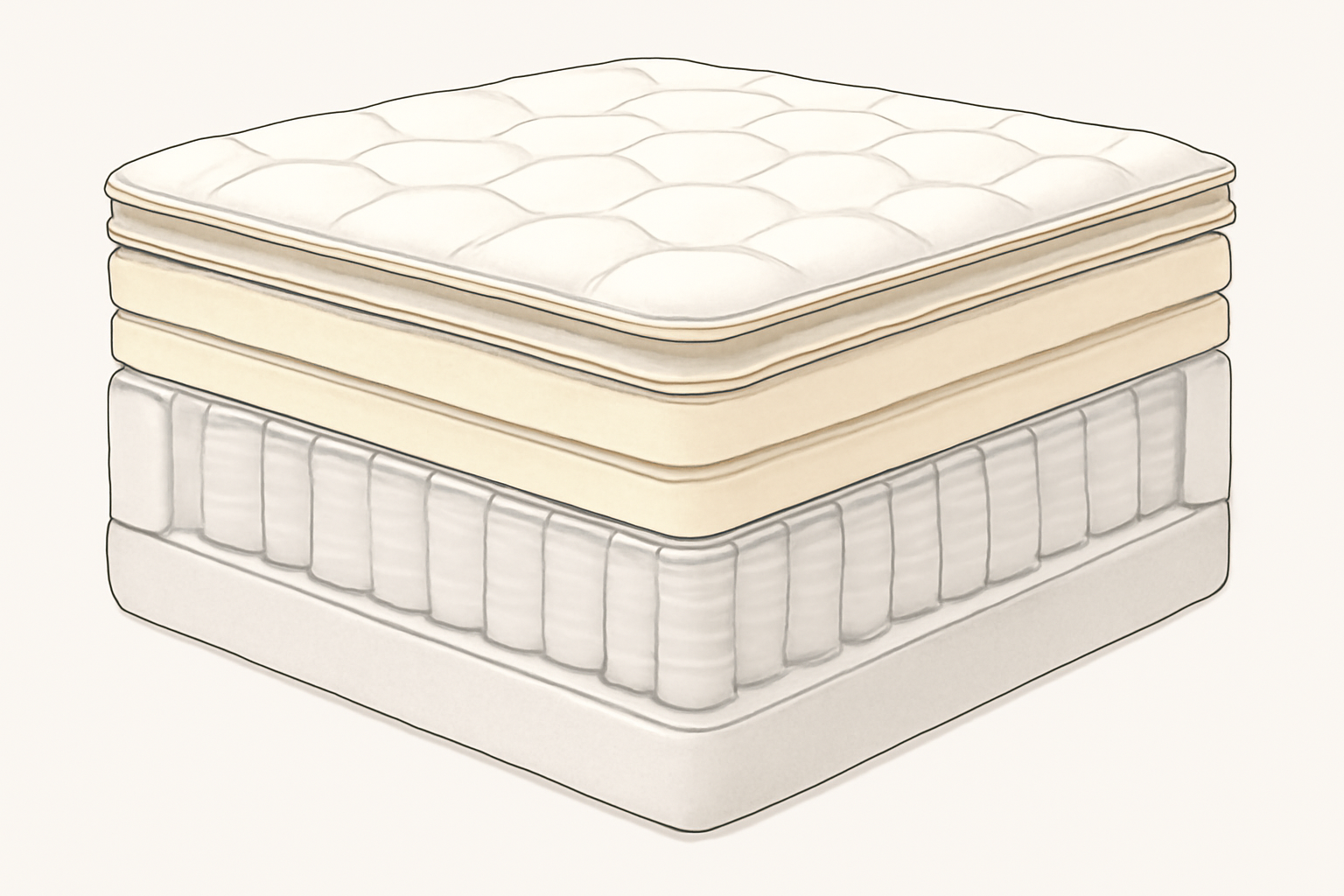 Best Mattress for Couples With Different Firmness Preferences — construction cross-section