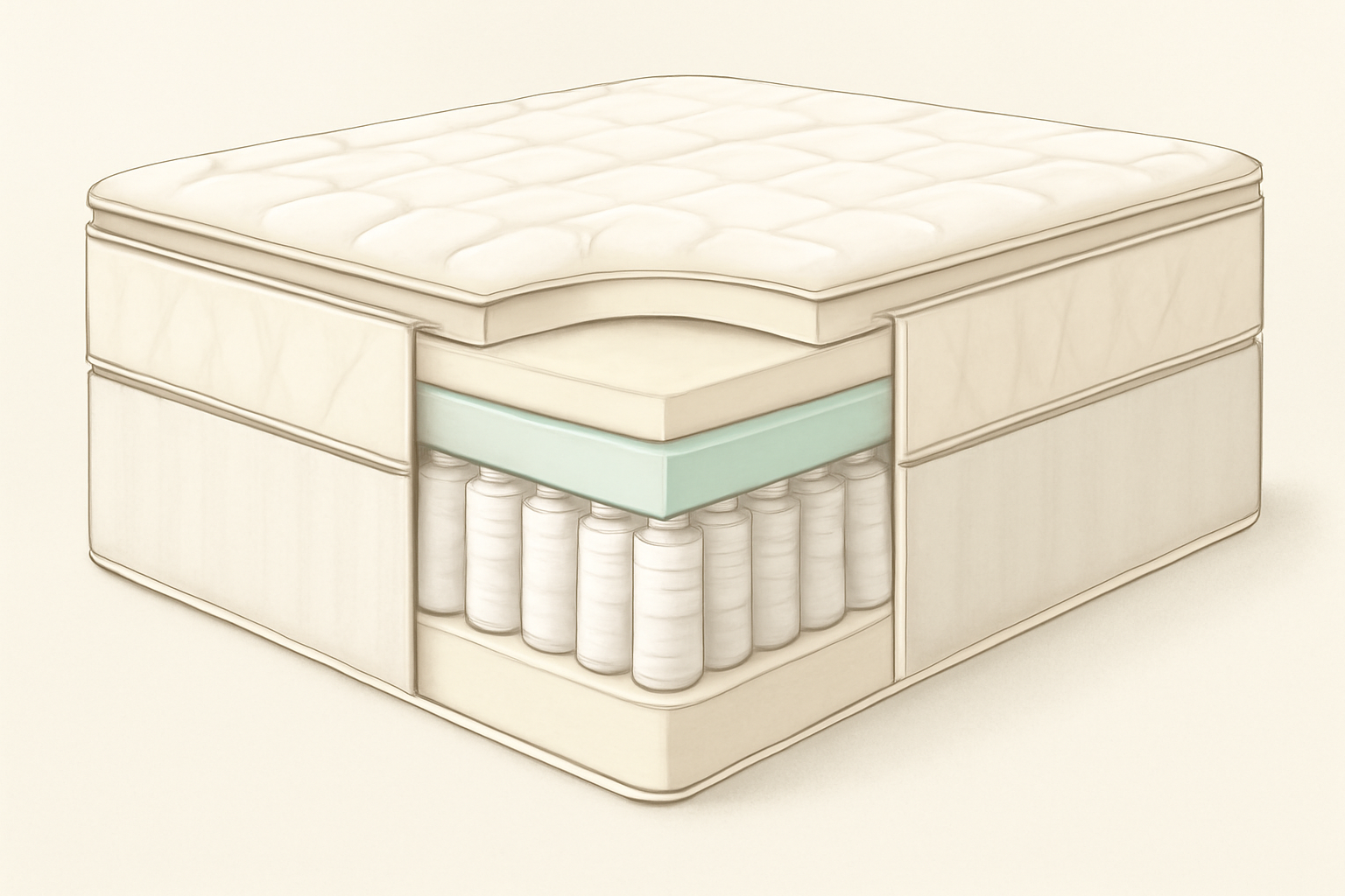 Best Mattress for Couples with Different Sleep Preferences (2026) — construction cross-section