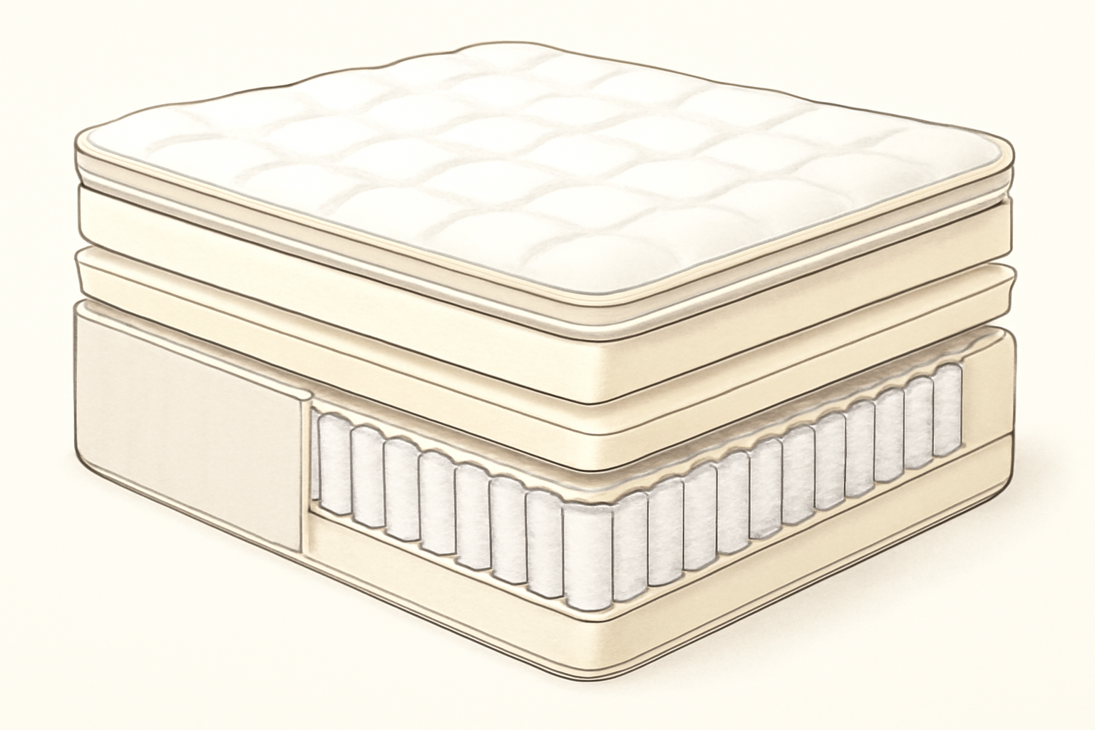Best Mattress for Hip Pain in 2026 (6 Pressure-Mapped Picks) — construction cross-section