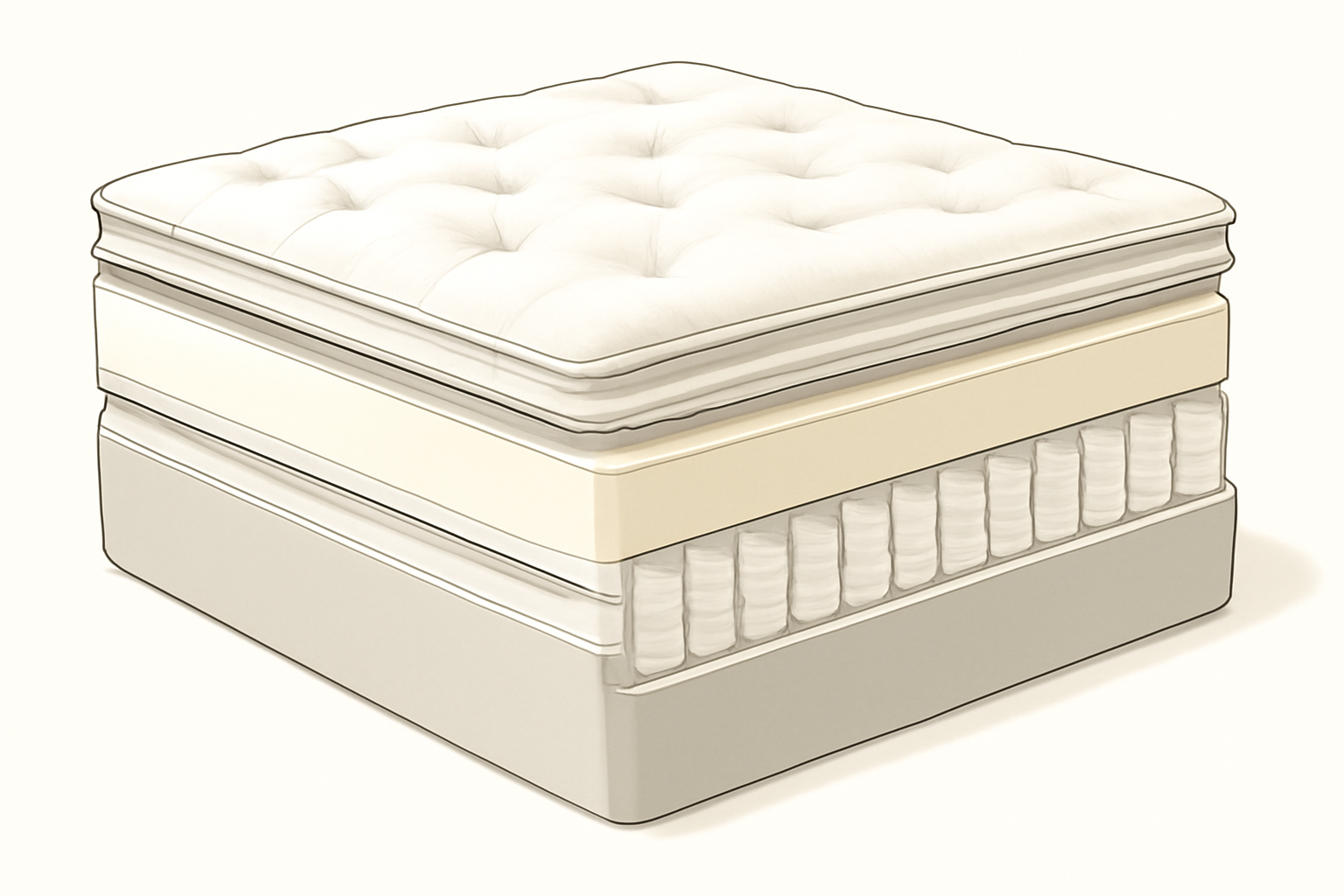 Best Mattress for Seniors & Older Adults (2026): 12 Tested by Yawnder Sleep Lab — construction cross-section