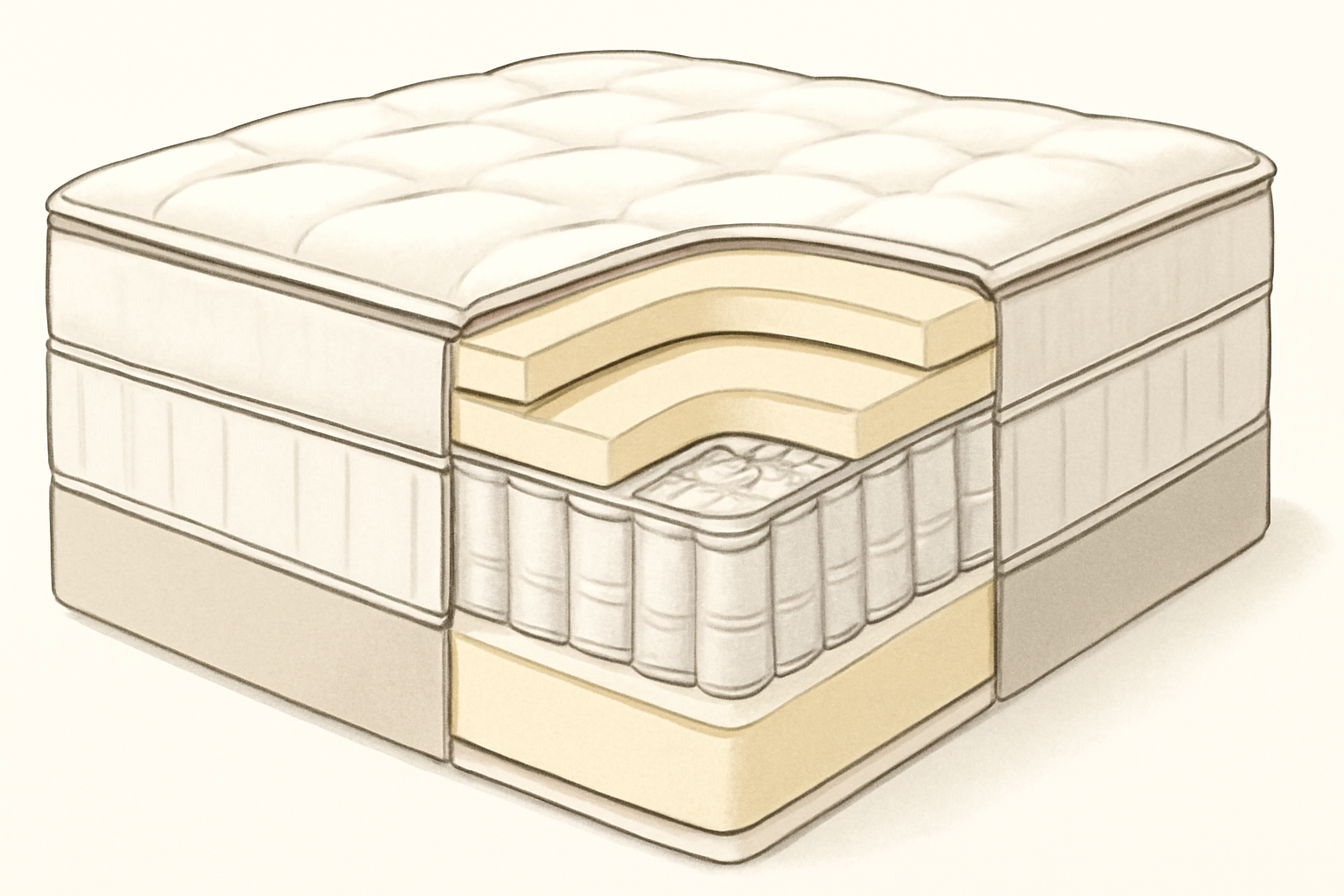 Best Mattress for Tall People in 2026 — construction cross-section