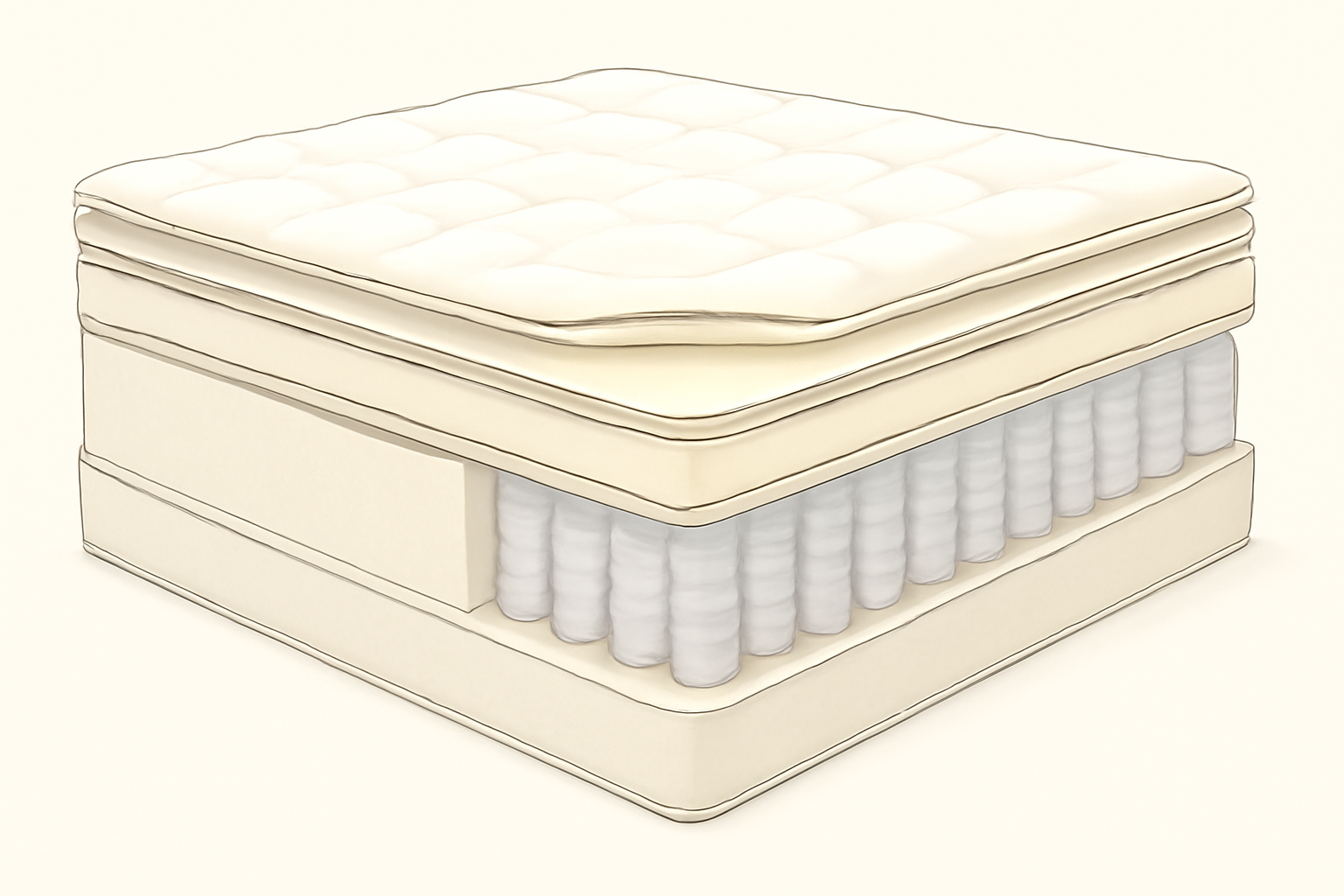 Best Mattress for San Diego’s Coastal Climate (Humidity + Heat) — construction cross-section