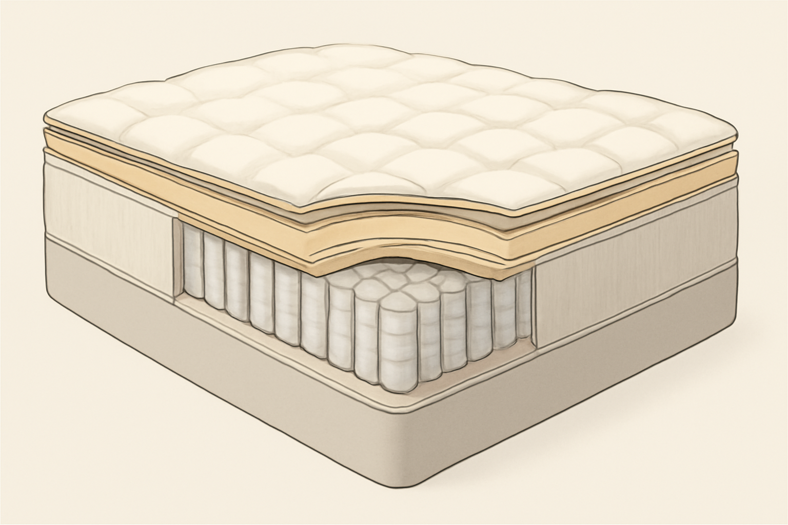 Best Mattress for Side Sleepers Over 200 lbs (2026 Showroom Picks) — construction cross-section
