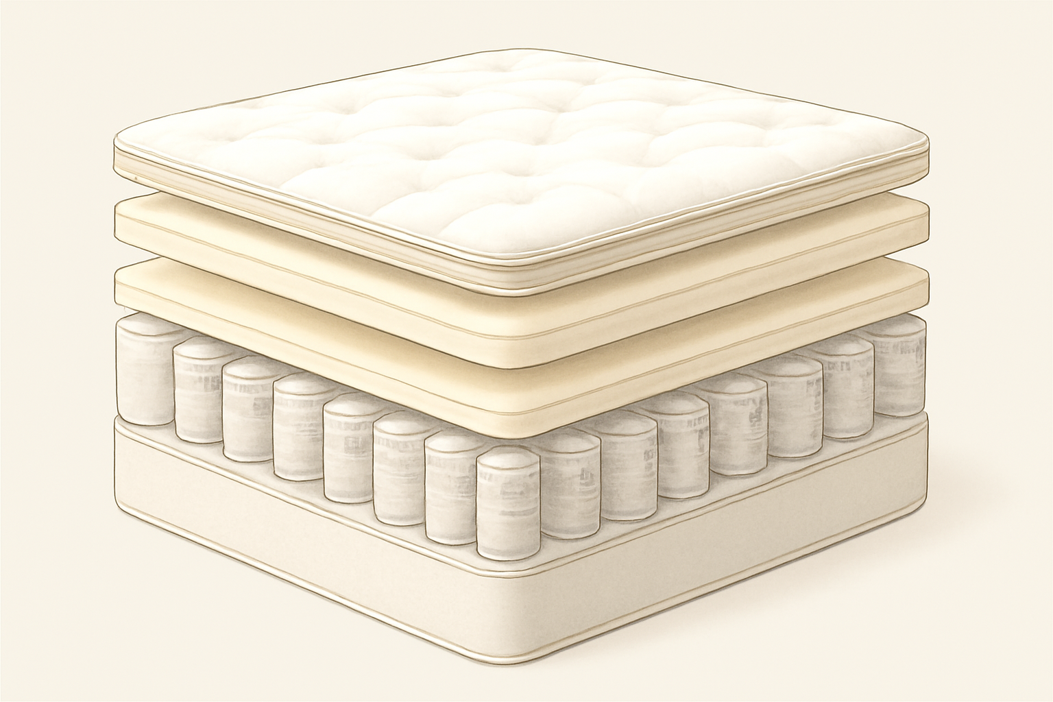 Best Twin Mattress — Yawnder’s Picks for 2026 — construction cross-section