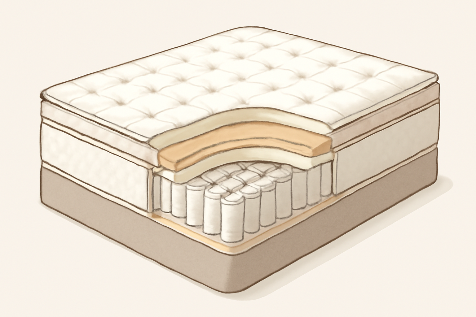 Green mattress-in-a-box: Top 5 Blissful Choices — construction cross-section