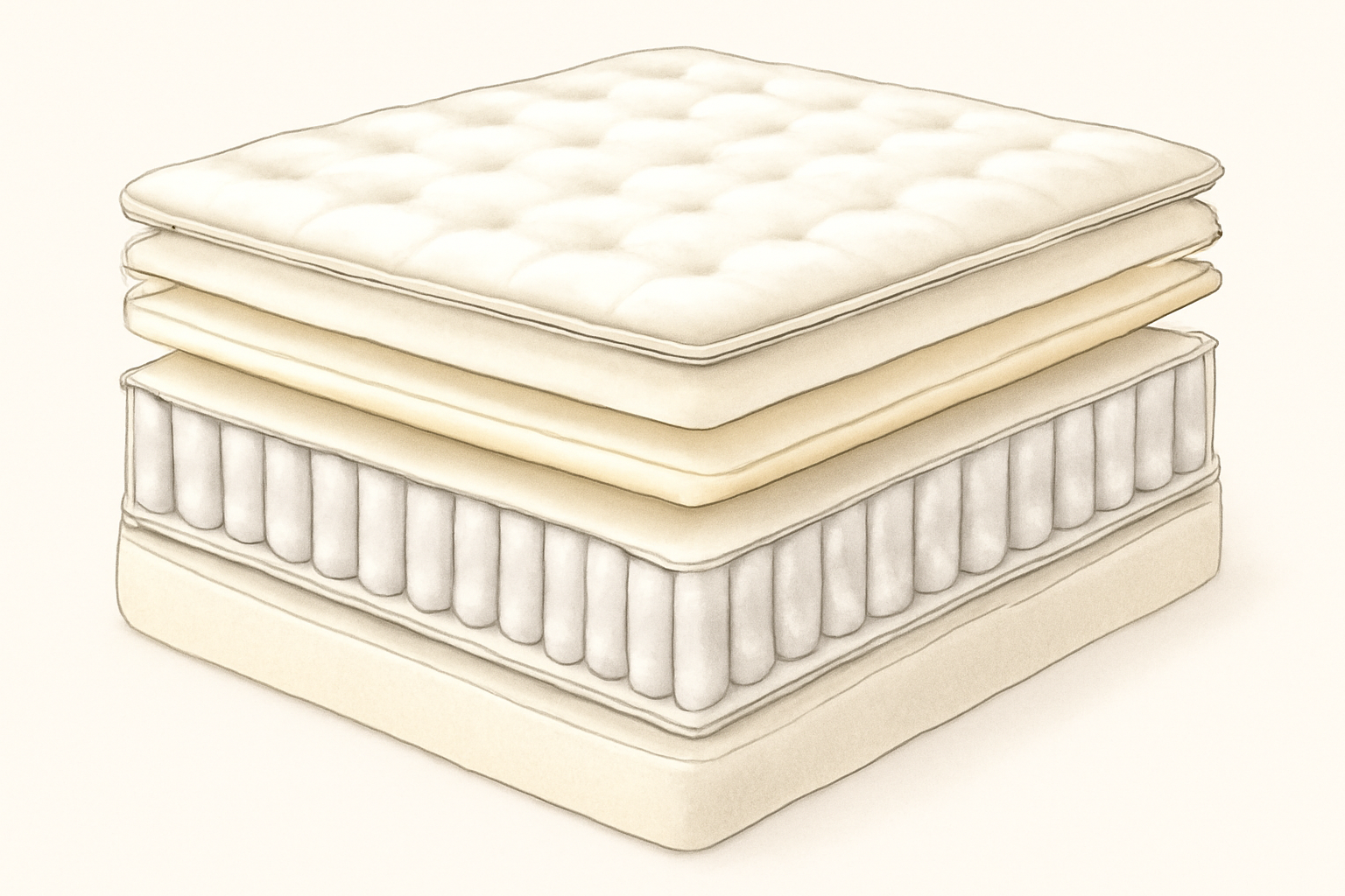 King Size Mattresses for Couples: What Actually Sleeps Best — construction cross-section