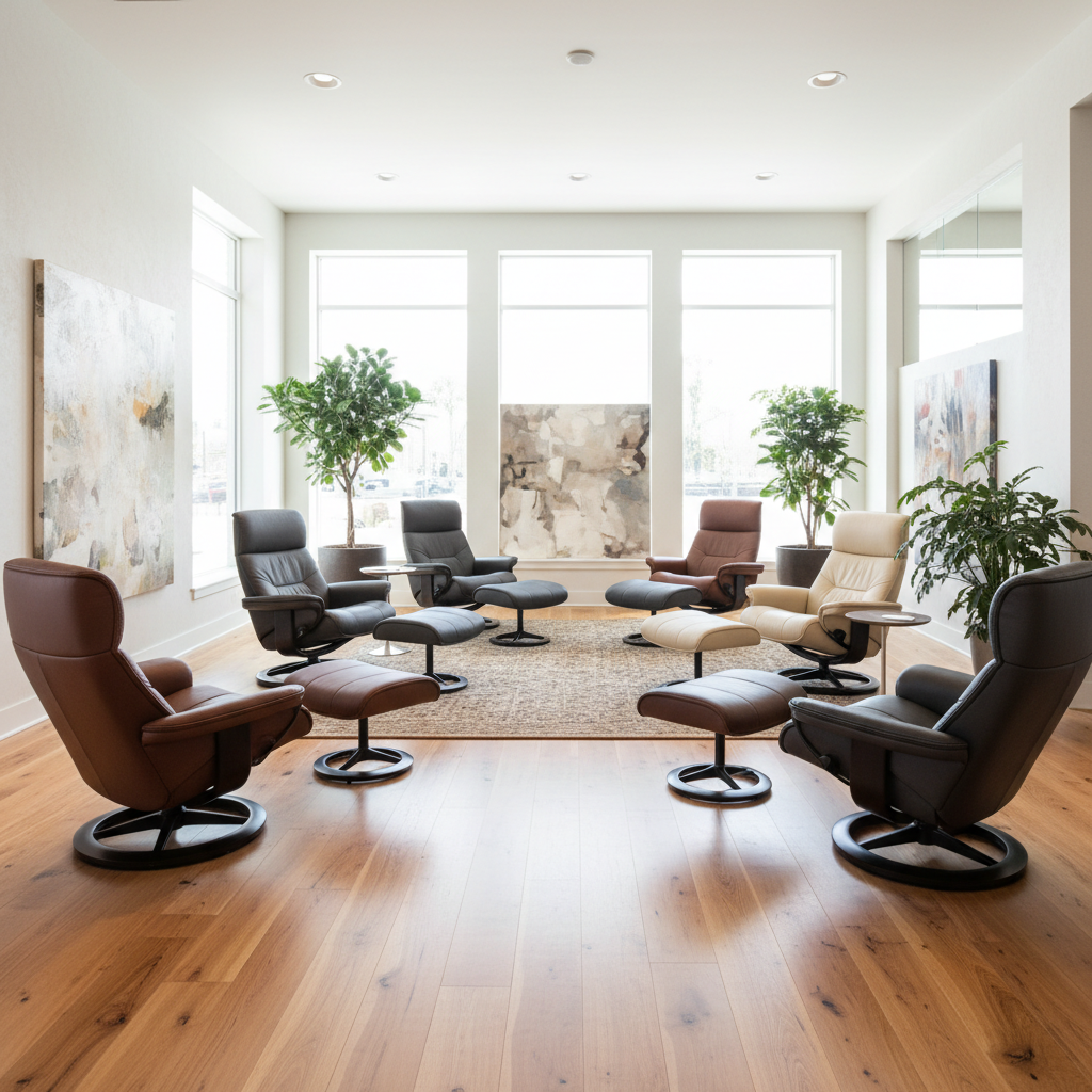 Premium massage chair showroom interior
