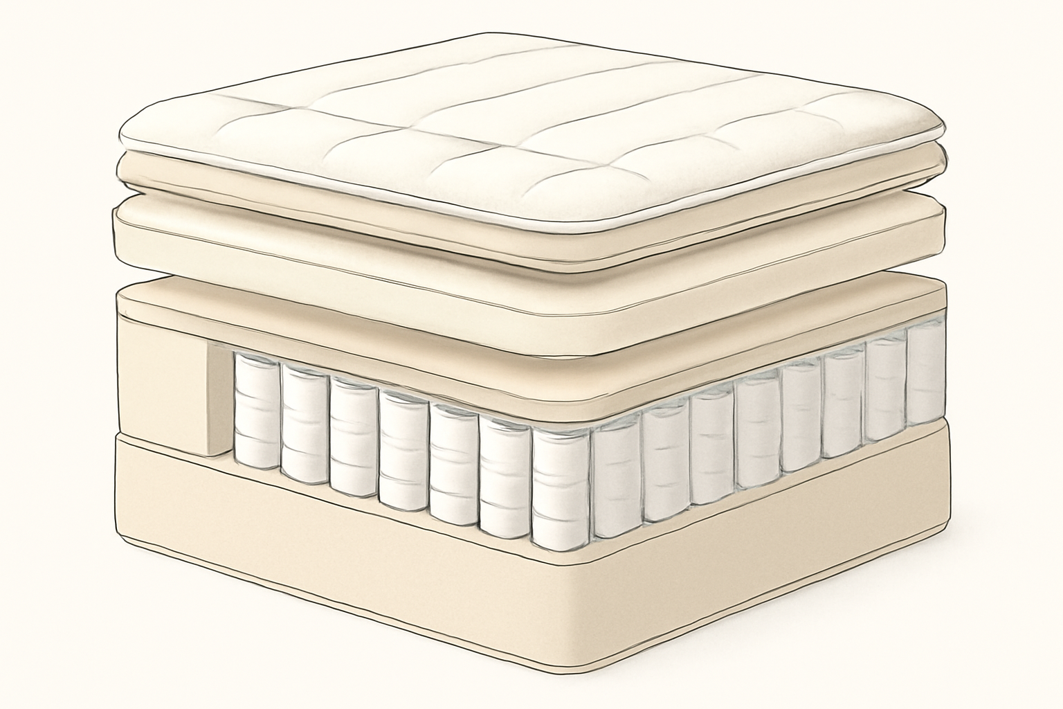 Online Mattress vs Trying One at Yawnder: An Honest Comparison — construction cross-section