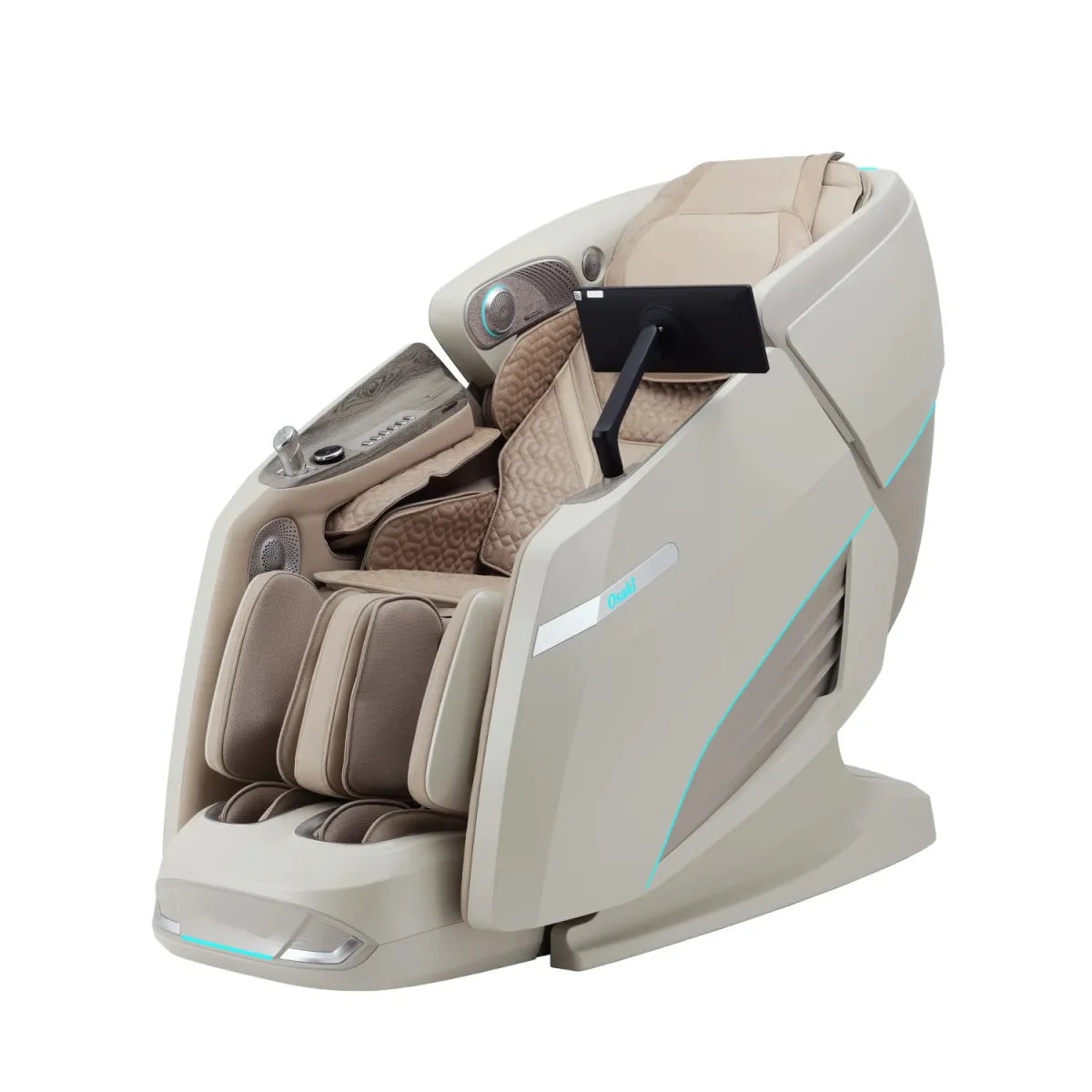 Taupe Osaki Pinnacle 5D DuoFlex AI massage chair studio shot