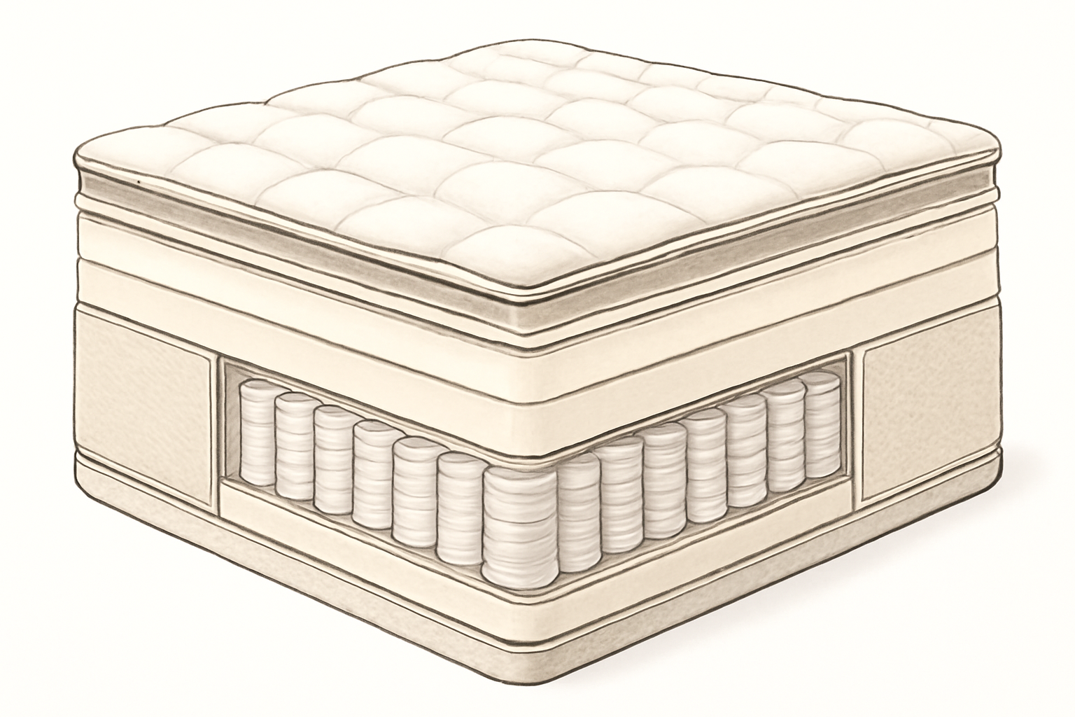 Mattress Stores in Point Loma, Coronado & Ocean Beach (2026) — construction cross-section