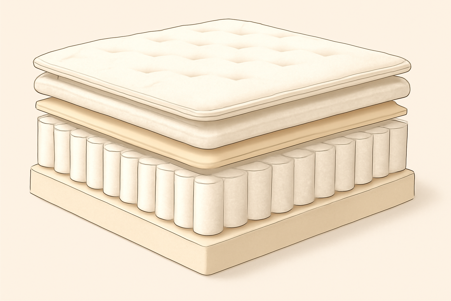 Mattress Stores Serving Rancho Santa Fe & Fairbanks Ranch (2026) — construction cross-section
