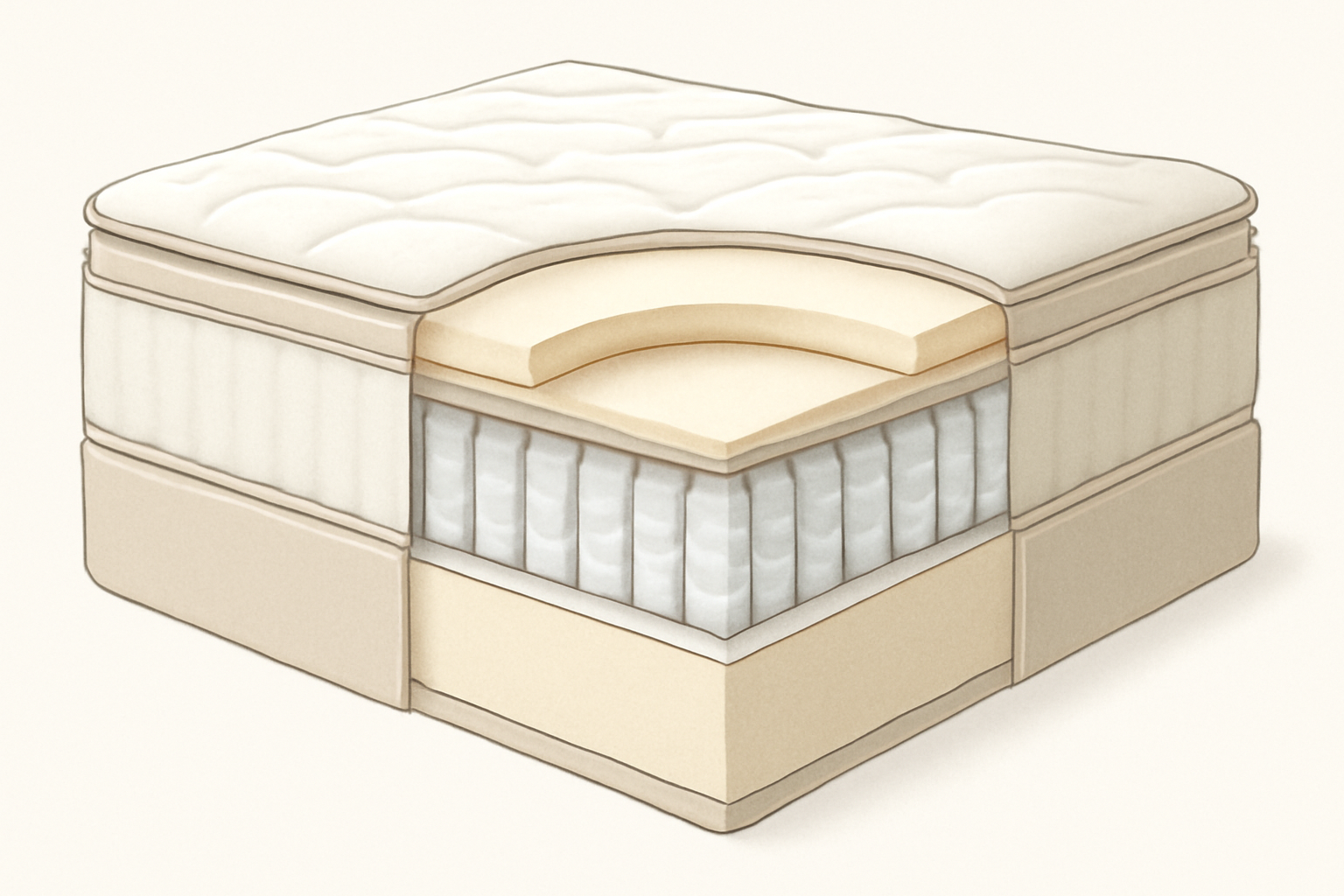 Saatva Mattress vs. Saatva Mattress Topper Which is Best? — construction cross-section