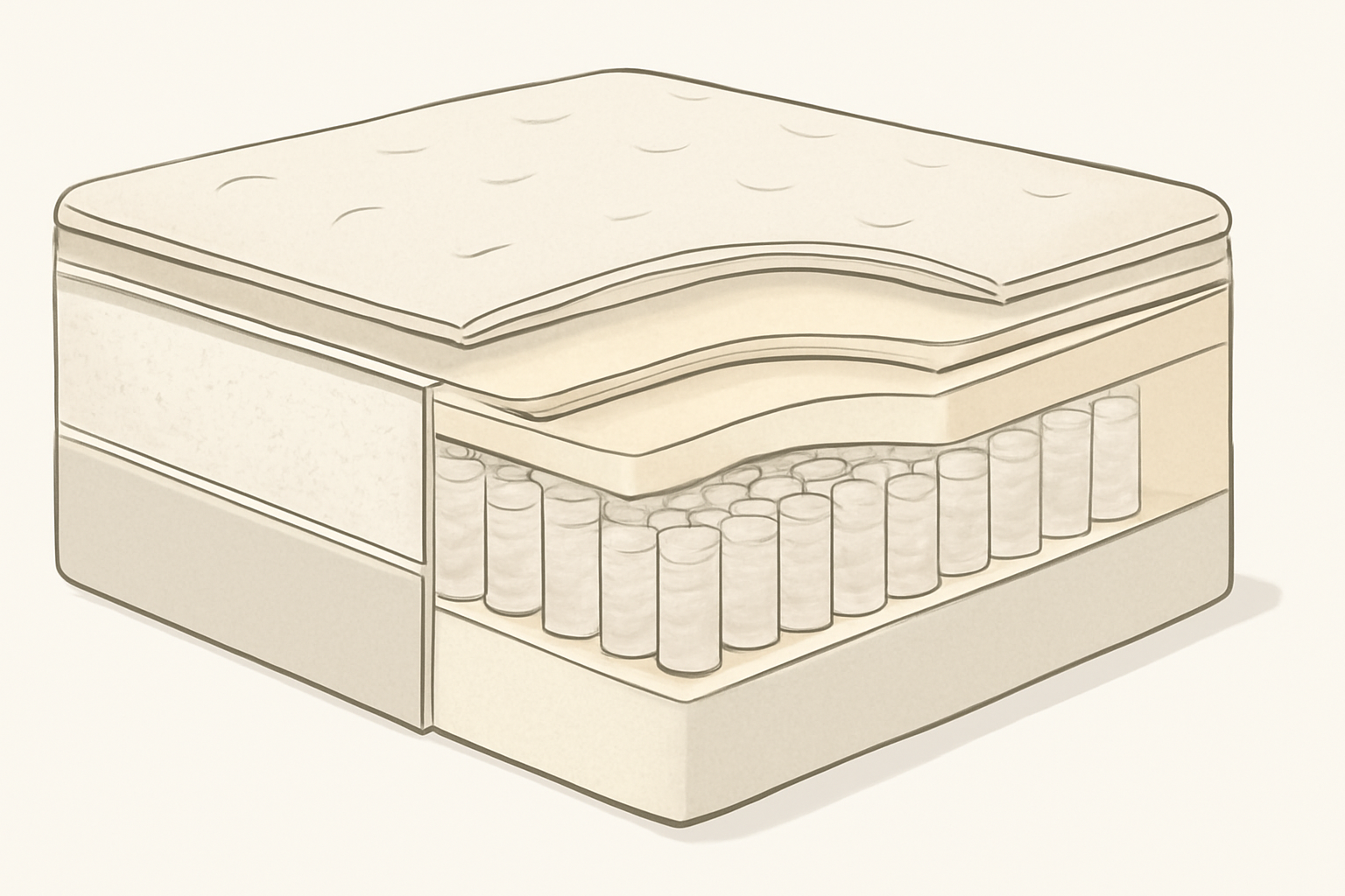 Saatva Micro-Coil Mattress Topper Review 2026: Hybrid Comfort, Cooling & Support Upgrade — construction cross-section