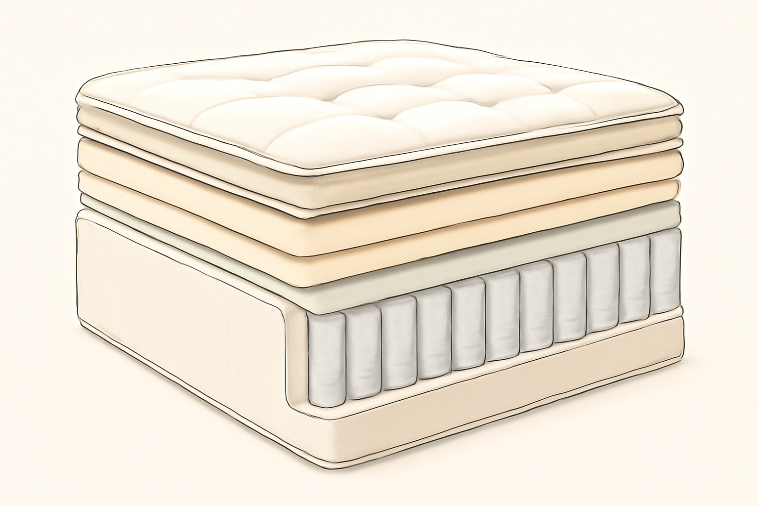 Saatva vs Nectar (2026): Which Mattress Wins After 30 Nights? — construction cross-section