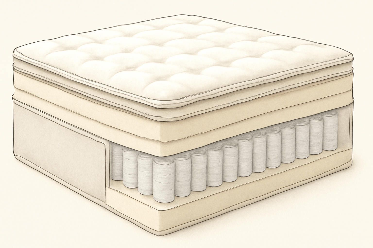 Sleepy’s Hybrid Mattress Review (Mattress Firm Brand) — construction cross-section