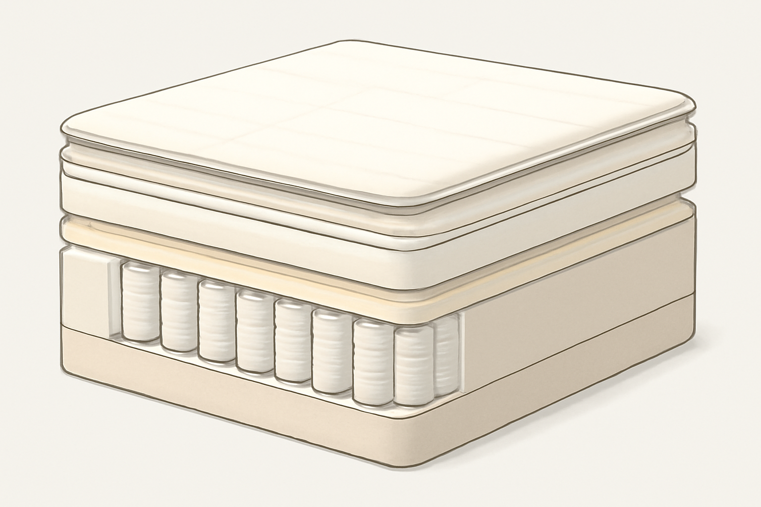 Purple vs Tempur-Pedic Mattress Review – My Experience and 5 Real World Tests — construction cross-section