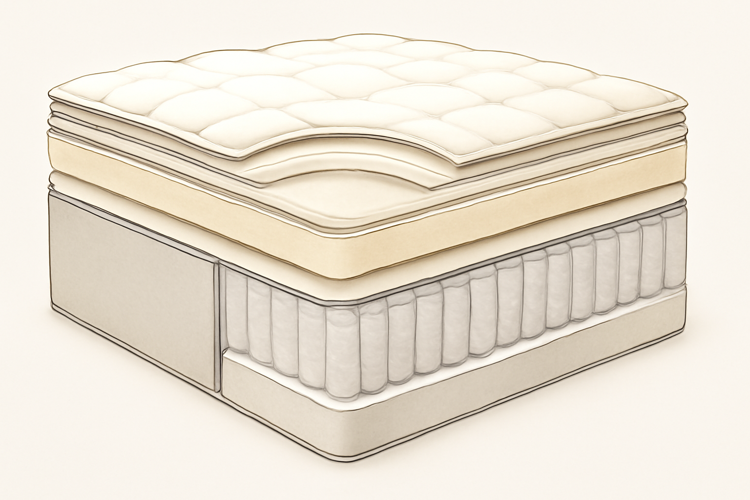 Saatva Mattress San Diego: Where to Try One In Person? — construction cross-section