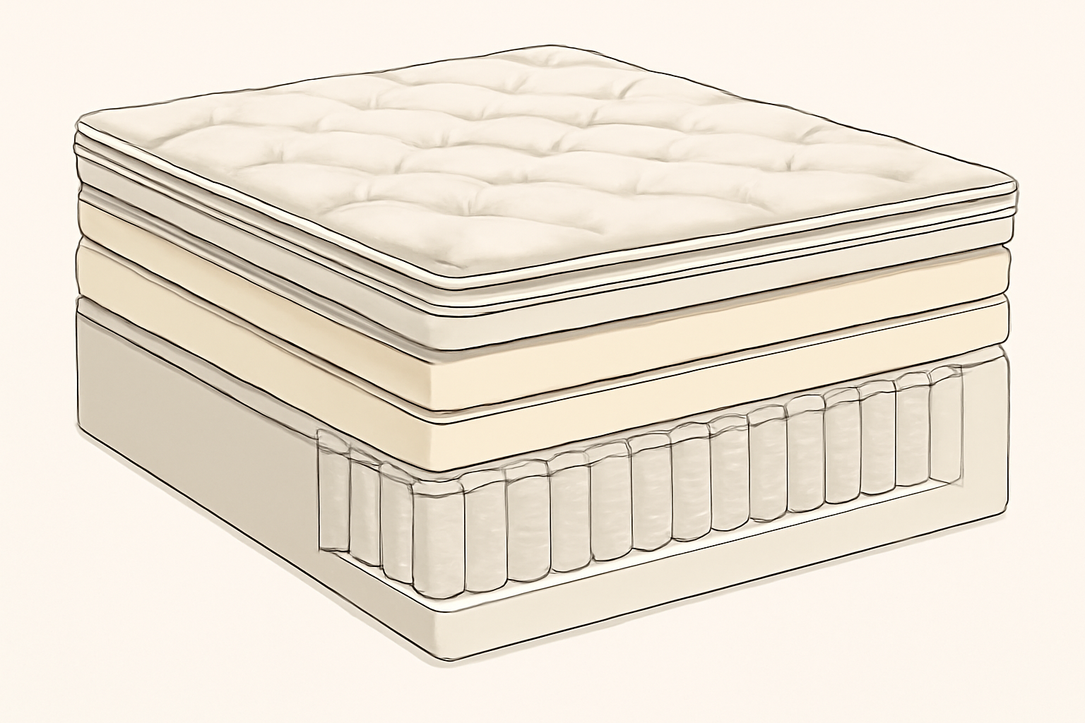 Tuft & Needle vs. Boring Mattress: – Very Similar except for price — construction cross-section