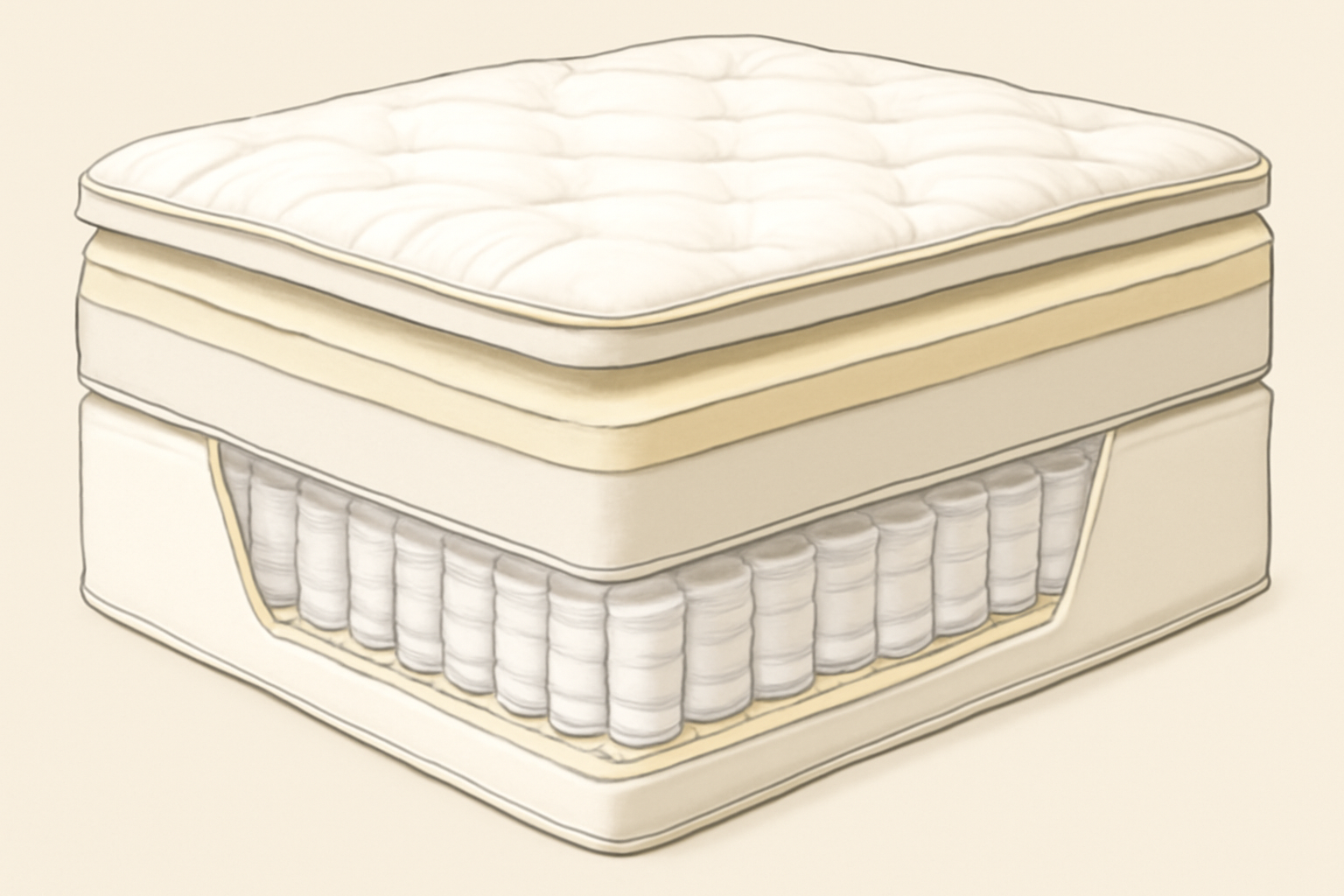 What Is a Hybrid Mattress? The Complete 2026 Buyer’s Guide — construction cross-section