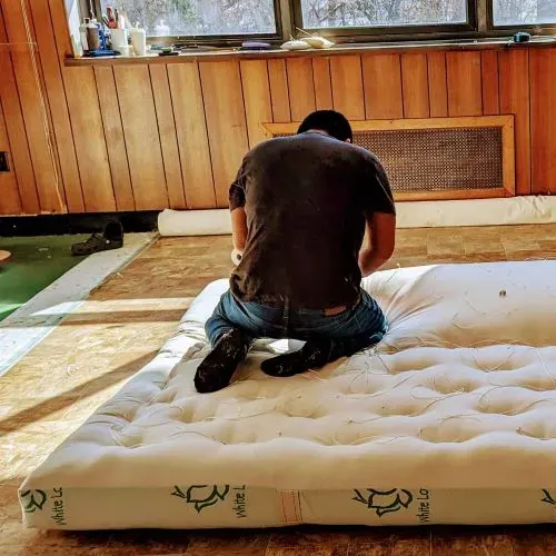 White Lotus Home all-wool mattress in organic cotton casing