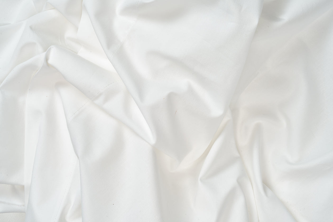 Close-up of American Blossom Linens heavyweight organic percale fabric