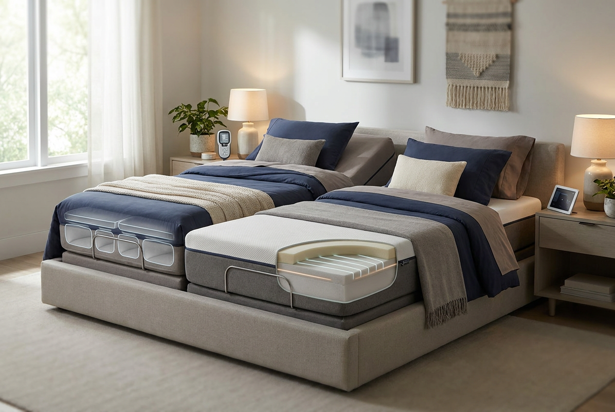 iSense vs. Sleep Number: An In-Depth Mattress Feature Comparison — editorial illustration