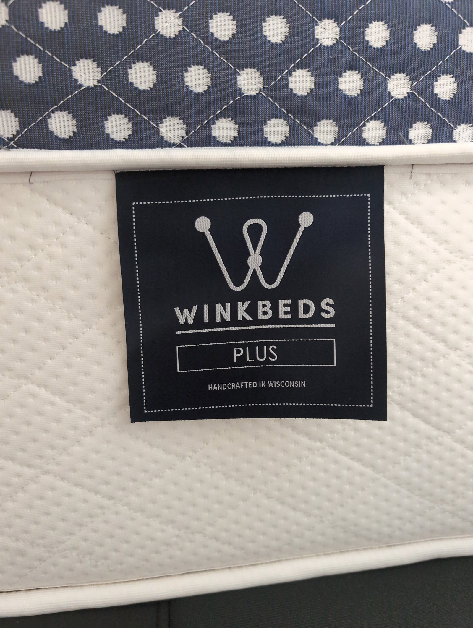 WinkBeds WinkBed Plus Model / specification label photo